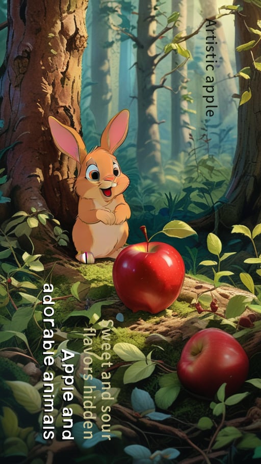 Apple and adorable animals 海报网站