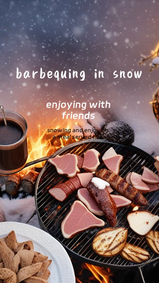 barbequing in snow 海报网站