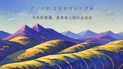 背下过程=掌握地理底层逻辑