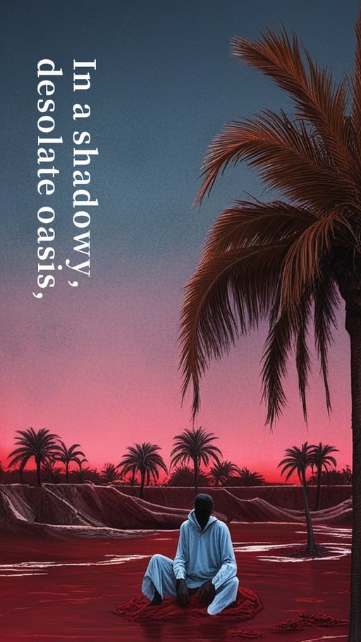 In a shadowy, desolate oasis, 
