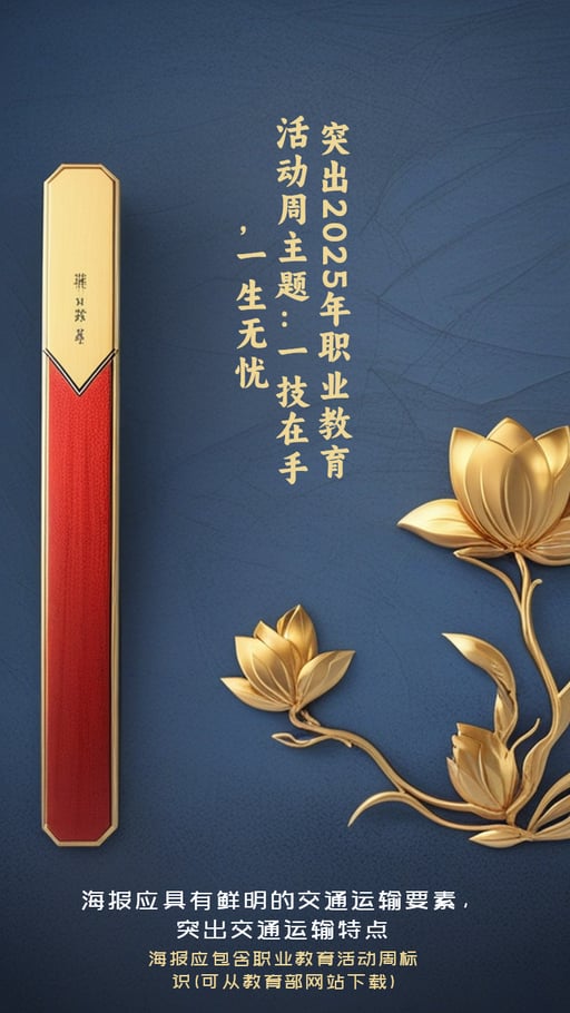 突出2025年职业教育活动周主题：一技在手，一生无忧 海报网站