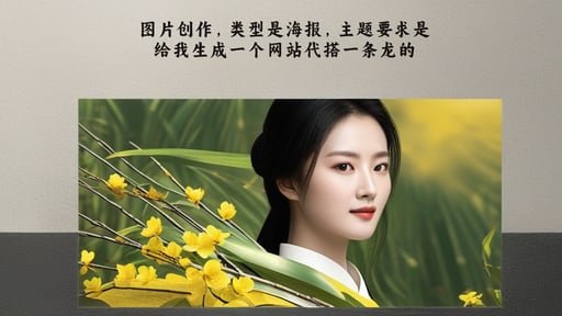 图片创作，类型是海报，主题要求是给我生成一个网站代搭一条龙的
